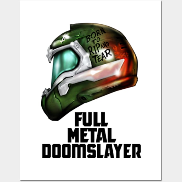 Full Metal Doomslayer v2 Wall Art by demonigote